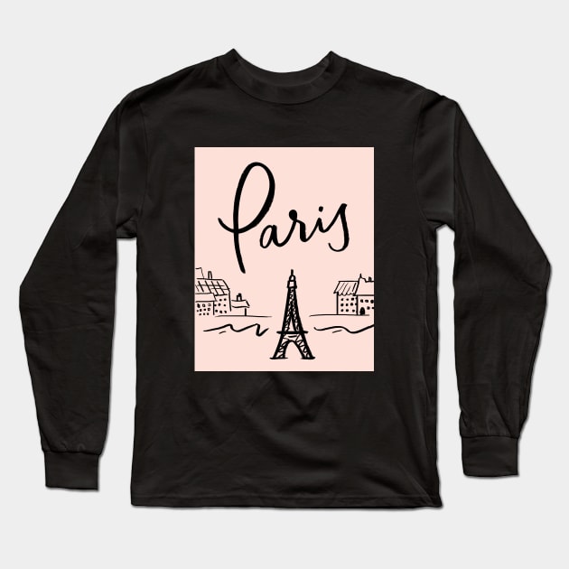 Paris Long Sleeve T-Shirt by VictoriaBlackDesigns